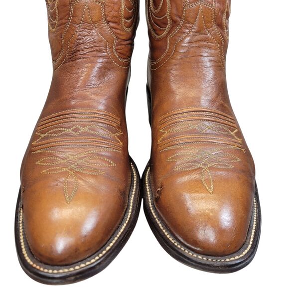 Hondo Men's Brown Goat Leather‎ Cowboy Boots Size 9.5D Western - Picture 6 of 16